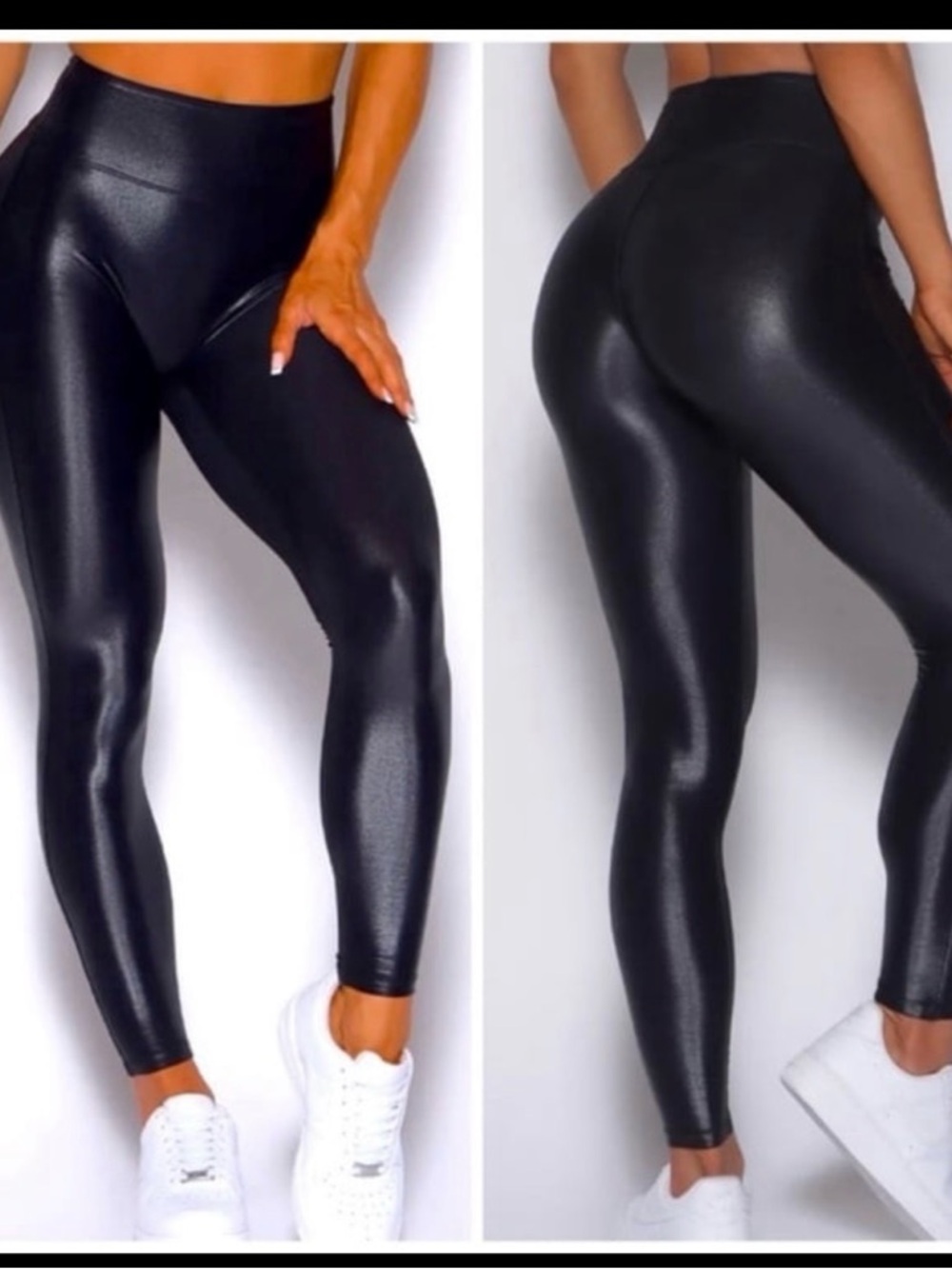Bombshell Sportswear Shiny GLOSS Black Leggings. SMALL.